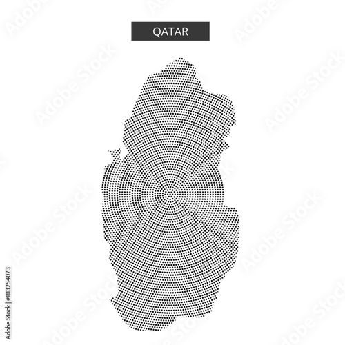 Outline of Qatar displayed with a unique dotted pattern and textured background