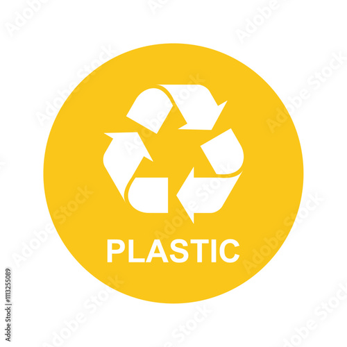 Recycle symbol for plastic waste