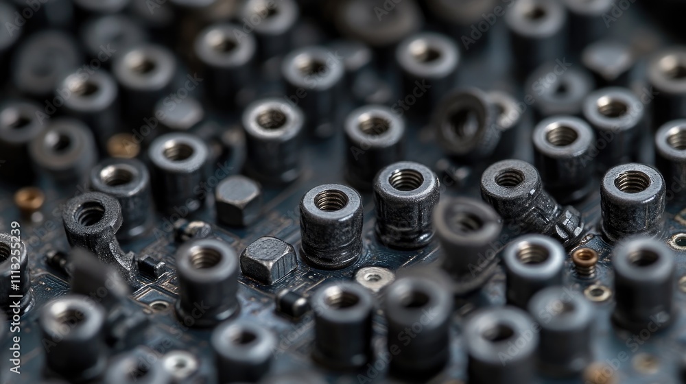 Close-Up View of Micro Components on a Circuit Board Surface Close-Up View of Micro Components on a Circuit Board Surface