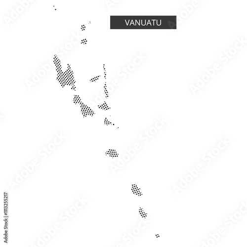 Vanuatu map outline showcasing the geographical features and island locations