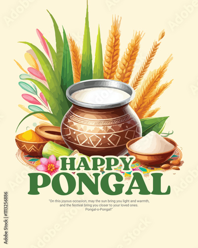 Wallpaper Mural Happy Pongal South Indian Harvest Festival social media post banner template Torontodigital.ca