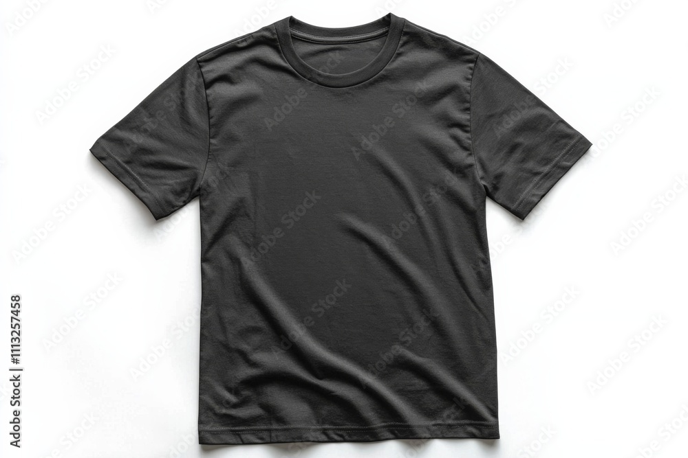 Black T-shirt Mockup with Front and Back View on Isolated White Background Black T-shirt Mockup with Front and Back View on Isolated White Background