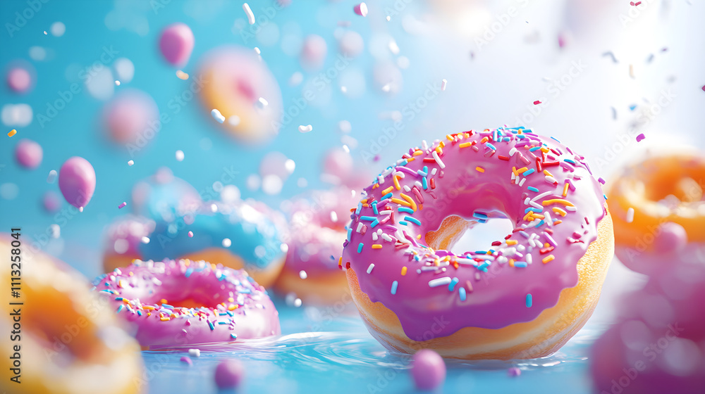 Whimsical Wonderland: A Vivid Donut Extravaganza for Dessert Lovers Whimsical Wonderland: A Vivid Donut Extravaganza for Dessert Lovers