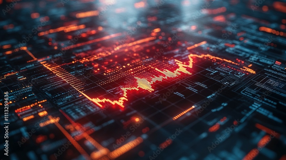 Financial Landscape: Chinese Flag Merging with Stock Market Chart for Economic Analysis Financial Landscape: Chinese Flag Merging with Stock Market Chart for Economic Analysis