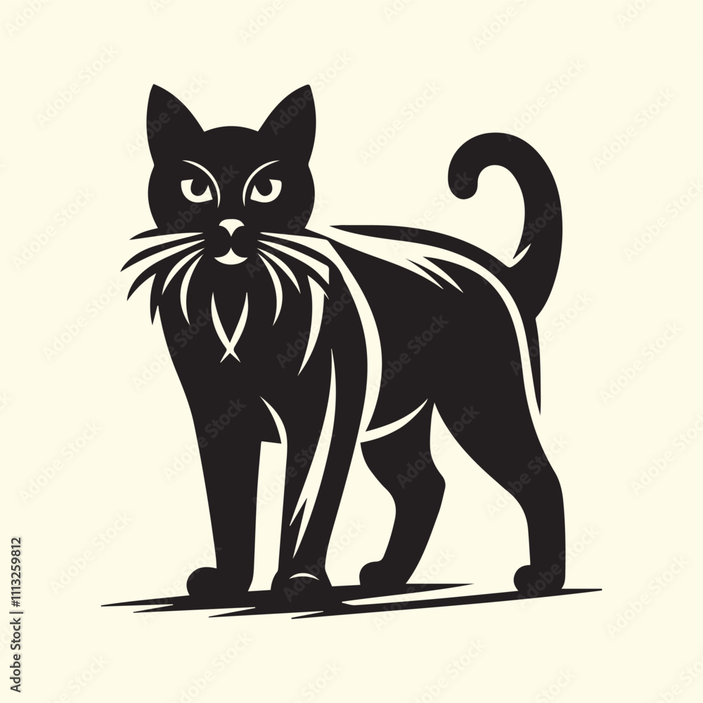 Obraz premium cat silhouette vector, cat logo silhouette vector.