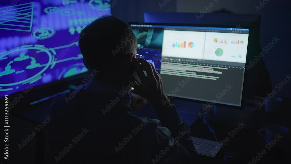 Stock market broker sales team of diverse multiracial man and woman working in modern office Stock market broker sales team of diverse multiracial man and woman working in modern office