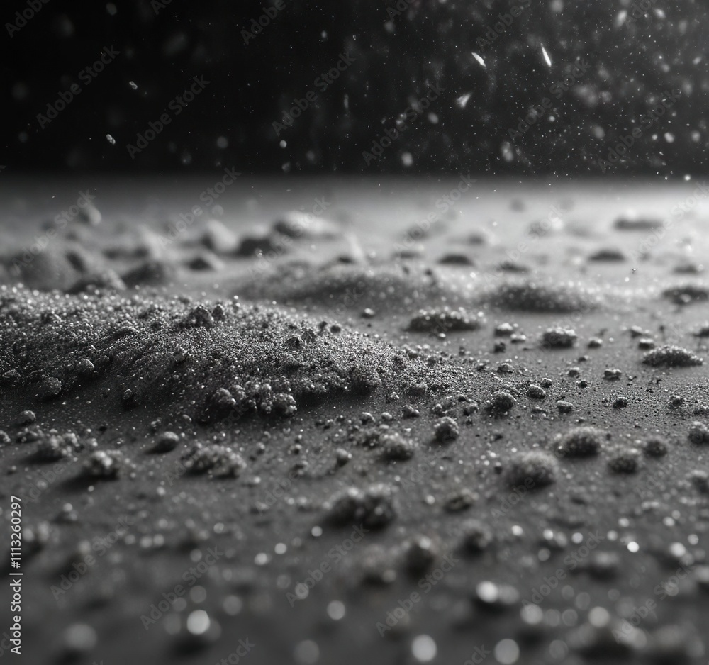 Glittering silver dust scattered on a velvet surface, elegant, patterned, metallic Glittering silver dust scattered on a velvet surface, elegant, patterned, metallic