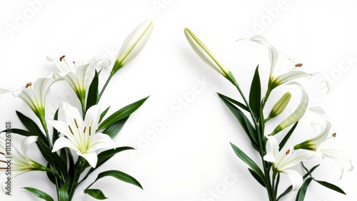 Elegant White Lilies Bouquet Arrangement for Home Decor, Weddings, and Special Occasions