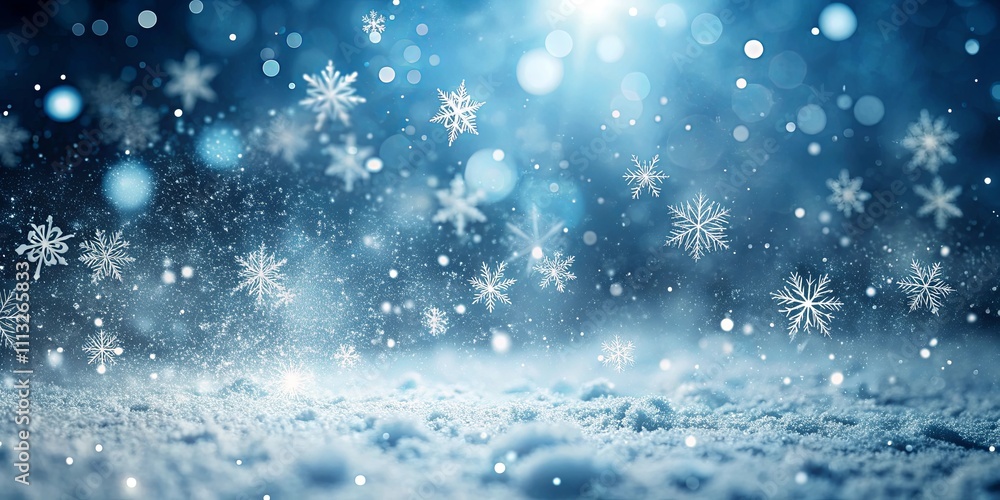 Serene Winter Scene Sparkling Snowflakes Falling on a Pristine Snowdrift Serene Winter Scene Sparkling Snowflakes Falling on a Pristine Snowdrift