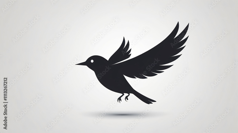 Silhouette of a bird in flight showcasing artistic logo design with dynamic elements and minimalist style Silhouette of a bird in flight showcasing artistic logo design with dynamic elements and minimalist style