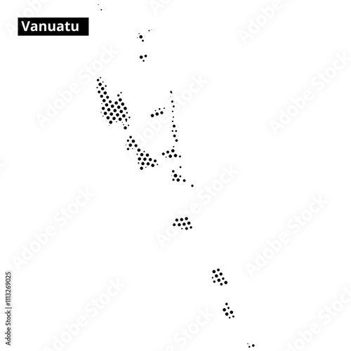 Vanuatu map outline showcasing the geographical features and island locations