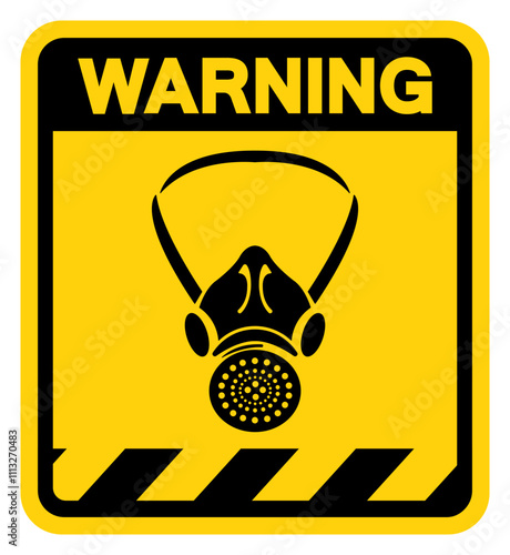 Wear Respiratory Protection Warning Sign, Vector Illustration, Isolate On White Background Label. EPS10