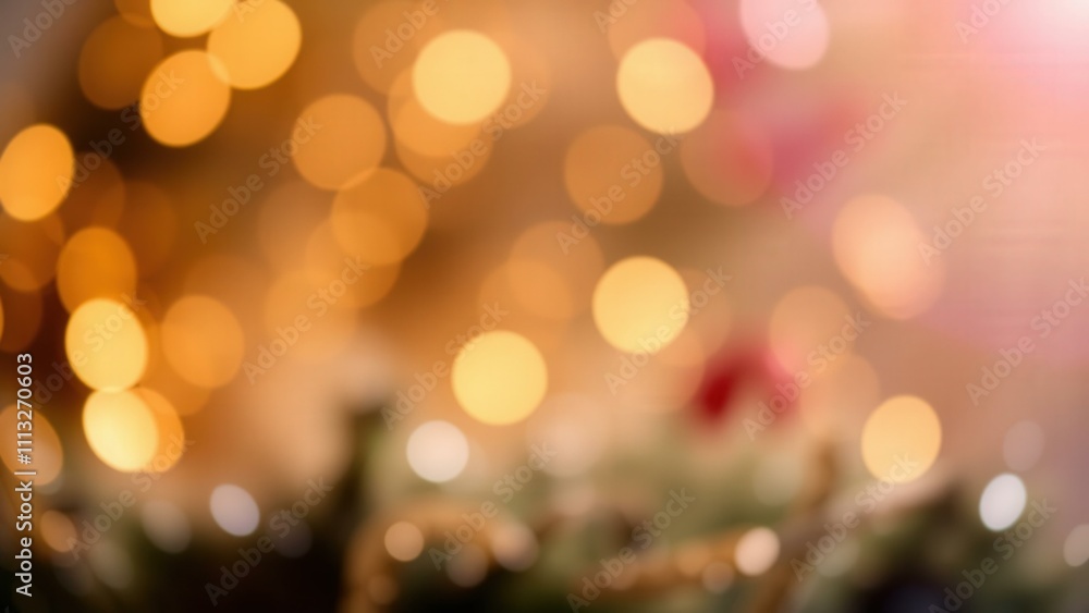 Warm Golden Holiday Lights Bokeh Background Perfect for Festive Greeting Cards and Invitations