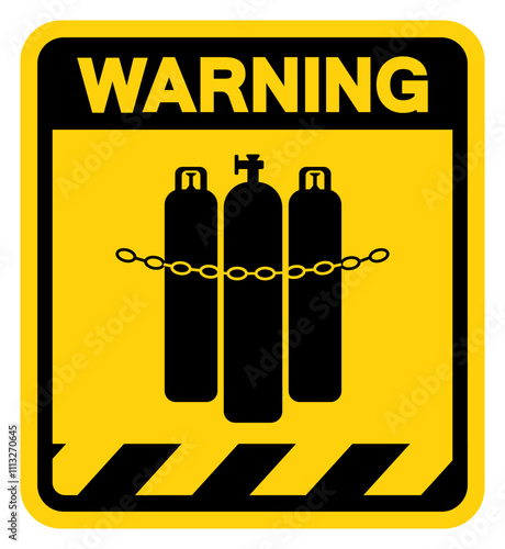 Chained Cylinders Warning Sign, Vector Illustration, Isolate On White Background Label. EPS10