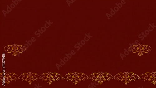 Elegant Burgundy Background with Ornate Gold Designs Perfect for Luxury Invitations, Web Design, or High-End Branding