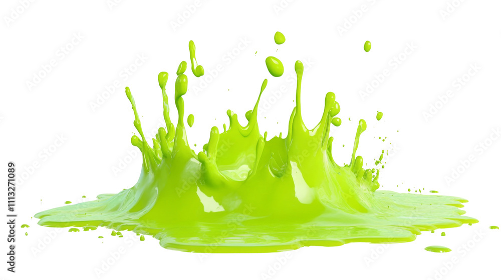 Splash of green color transparent background Splash of green color transparent background