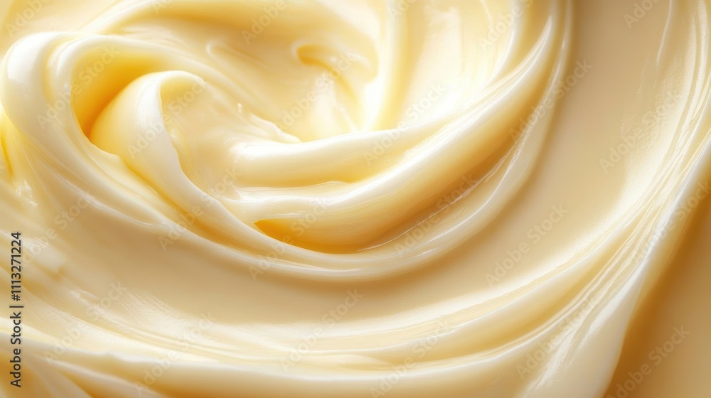 Creamy Yellow Butter Swirls with Smooth Texture and Sheen Creamy Yellow Butter Swirls with Smooth Texture and Sheen