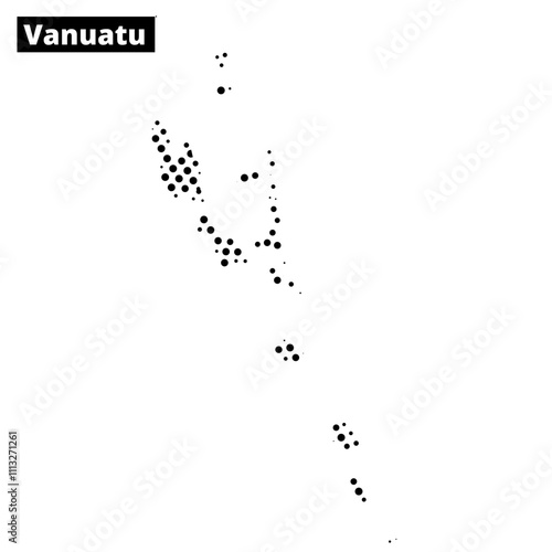 Vanuatu map outline showcasing the geographical features and island locations