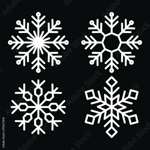 Snowflake vector Christmas icon logo design illustration