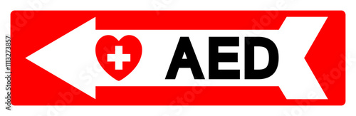 AED Symbol Sign, Vector Illustration, Isolate On White Background Label .EPS10
