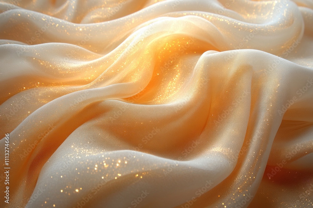 Elegant Golden Wave Background with Shimmering Texture and Warm Light