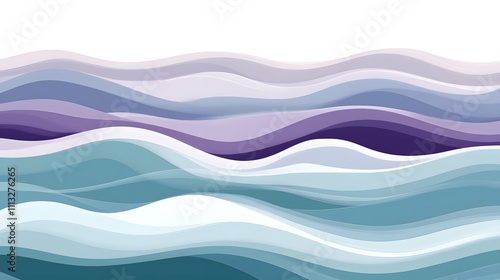 Wallpaper Mural Abstract Wavy Layers in Shades of Blue and Purple Torontodigital.ca