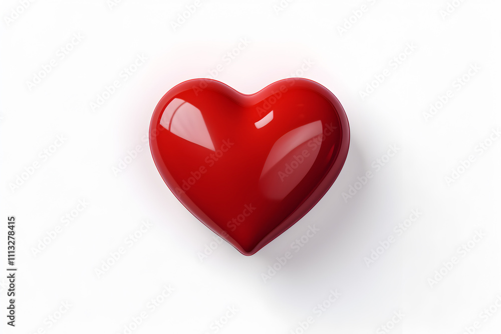 Bright red heart shape symbolizes love and affection, placed on a clean white background conveying warmth and positivity during any occasion Bright red heart shape symbolizes love and affection, placed on a clean white background conveying warmth and positivity during any occasion