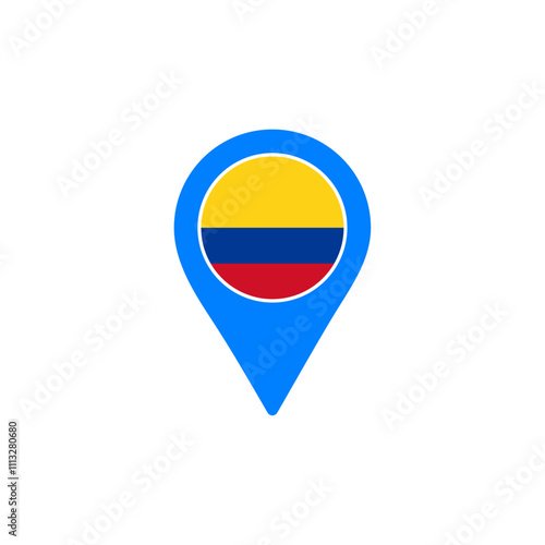 Free Download Colombia location pin vector illustration with national flag design - GFXLoad