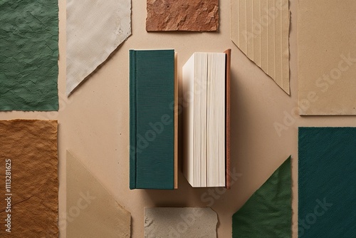 Unique Recycled Fiber Paper Overlay with Textured Book Binding Design for Picturesque Presentation