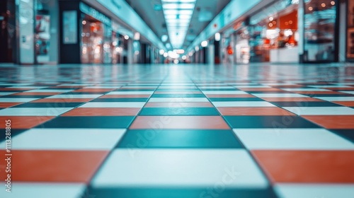 Wallpaper Mural Exploring the vibrant checkered flooring of a modern shopping mall indoor viewpoint urban setting Torontodigital.ca