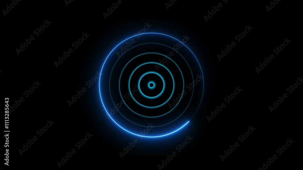 Technology glowing neon circle radio wave background 4k illustration. Technology glowing neon circle radio wave background 4k illustration.