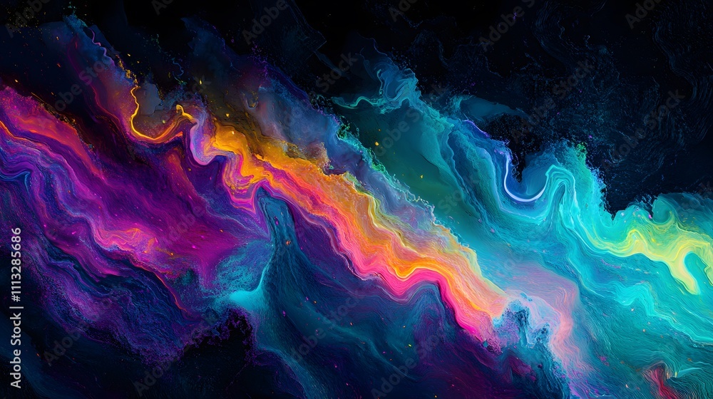 Fototapeta premium Abstract Colorful Swirling Paint Texture Design