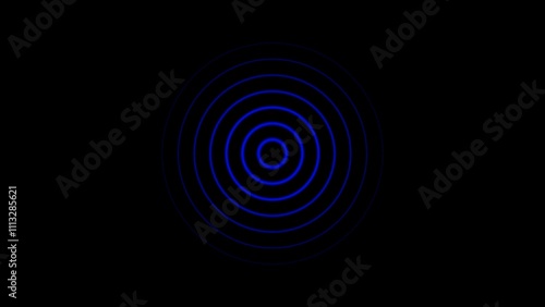 Technology neon circle radio wave screen background 4k illustration. 