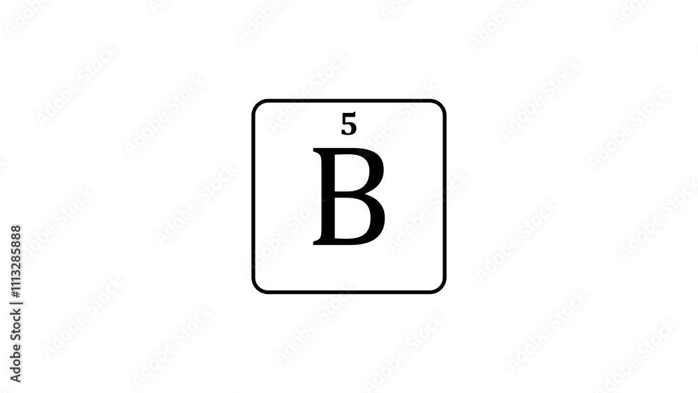 Boron icon texture background. 5 number B Boron on white background illustration. Boron icon texture background. 5 number B Boron on white background illustration.