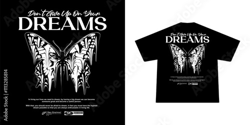 Futuristic Illustration of Butterflies t shirt design, vector graphic, typographic poster or tshirts street wear and Urban style	