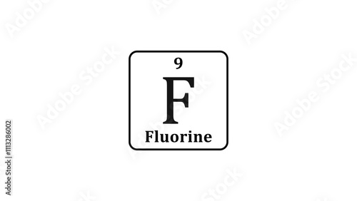 Fluorine icon texture background. 9 number F Fluorine illustration background.