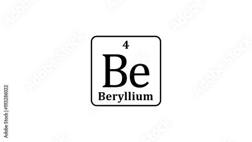 Beryllium icon texture background. 4 number Be Beryllium on white background illustration.