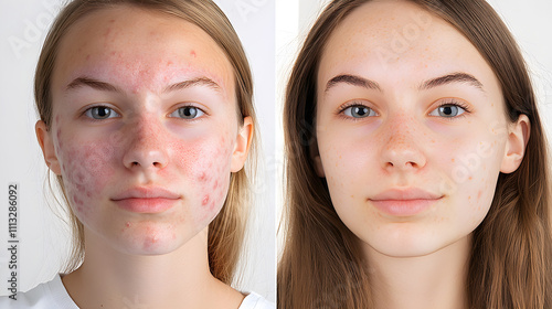 Before & After Acne Treatment Clear Skin Transformation photo