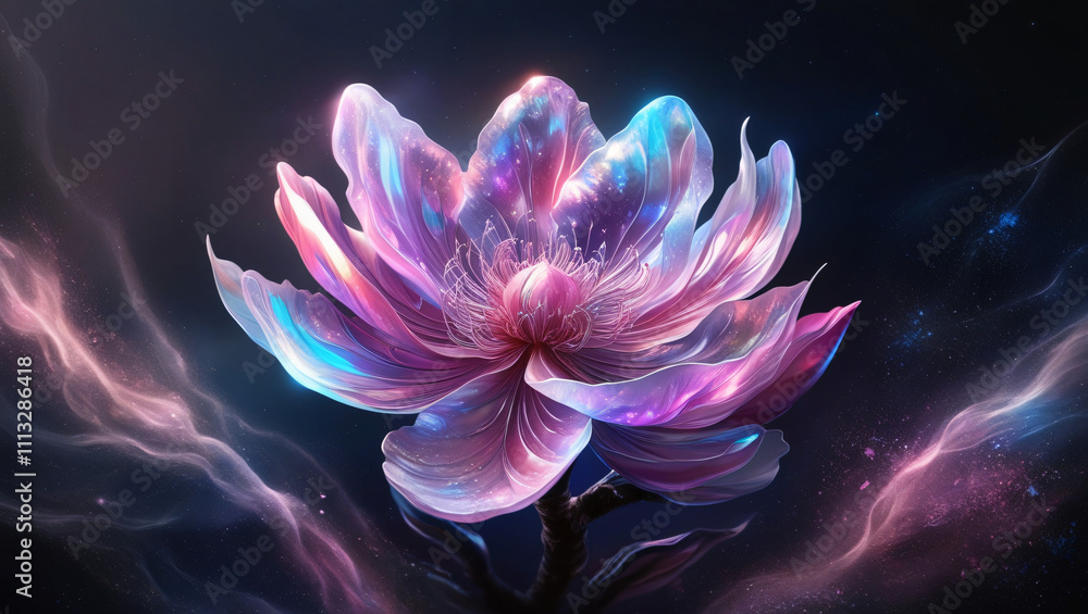 cherry blossom flower in cosmic background, created by generative AI cherry blossom flower in cosmic background, created by generative AI