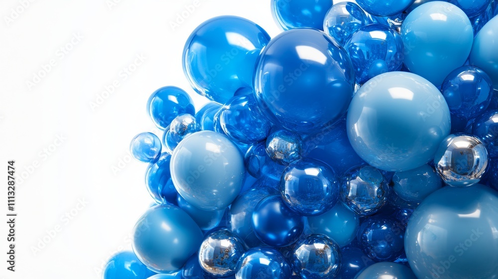 Festive sweet blue balloons background banner celebration theme, copyspace area, empty scape for text - ai Festive sweet blue balloons background banner celebration theme, copyspace area, empty scape for text - ai