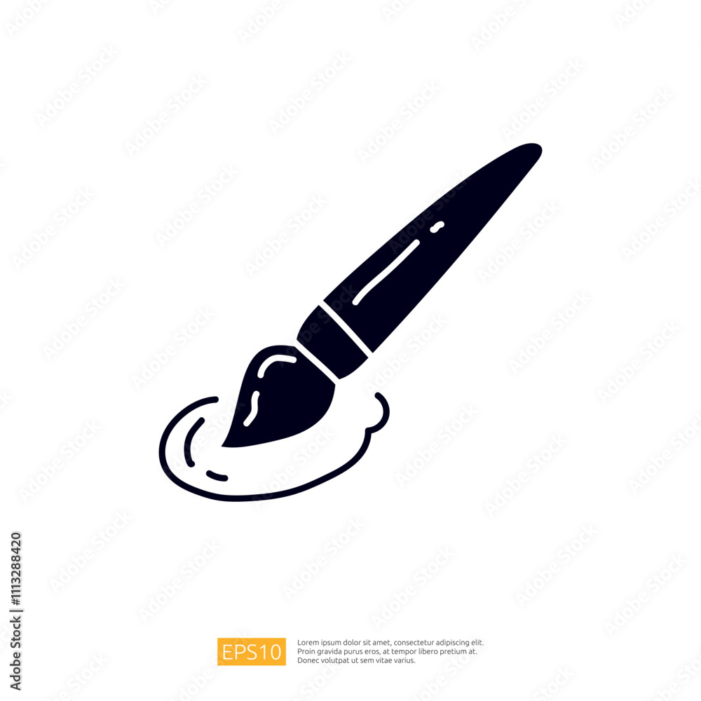 A simple illustration of a paintbrush dipped in paint, symbolizing creativity and artistic expression. A simple illustration of a paintbrush dipped in paint, symbolizing creativity and artistic expression.