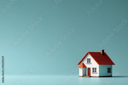 Wallpaper Mural Miniature White House with Blue Roof on Blue Background – Real Estate, Homeownership Torontodigital.ca