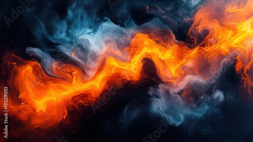 Dynamic Abstract Flames Vibrant Energy on Black Background