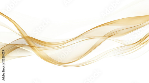 Soft wave of swirling golden smoke transparent background