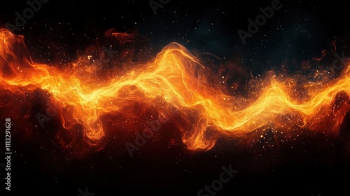 Dynamic Abstract Flames in Motion on Black Background