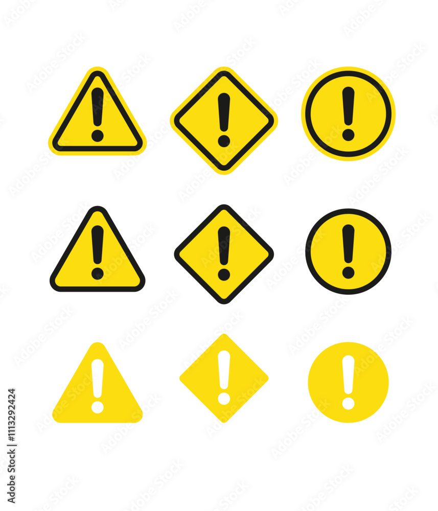 Set of caution icons. Caution sign stock illustration Set of caution icons. Caution sign stock illustration