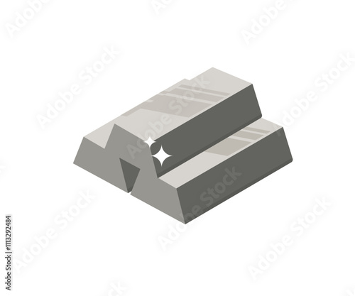Silver bar icon stock illustration