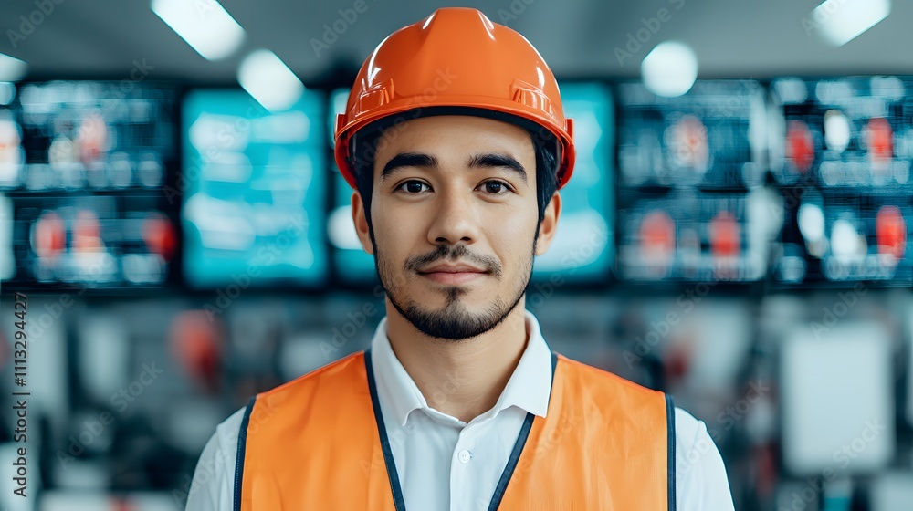 Dedicated Worker Connecting to Satellite Technology in a Modern Industrial Environment Today. Uninterrupted Communication Concept Dedicated Worker Connecting to Satellite Technology in a Modern Industrial Environment Today. Uninterrupted Communication Concept