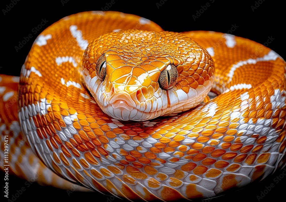 Obraz premium High-Resolution Image of a Venomous Copperhead Snake in Natural Habitat for Wildlife and Nature Photography