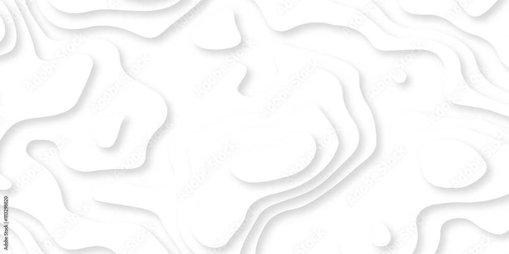 Abstract wavy line 3d paper cut white background. Modern design with White background with topographic wavy pattern Abstract wavy line 3d paper cut white background. Modern design with White background with topographic wavy pattern